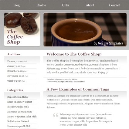 Coffee Shop Website Template on The Coffee Shop Free Website Templates For Free Download