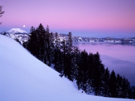Crater Lake National Park Wallpaper Winter Nature