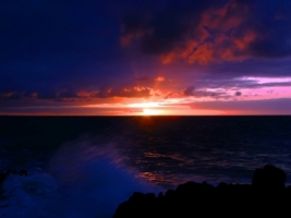 Dark sea sunset Wallpaper Landscape Nature