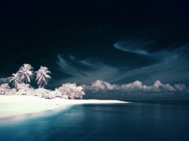 Infrared Island Wallpaper Photo Manipulated Nature