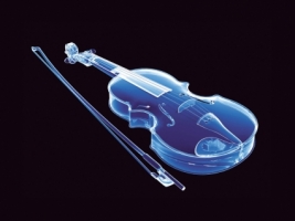 Neon Violin Wallpaper Abstract 3D