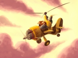 Ugly monster flying Wallpaper Abstract 3D