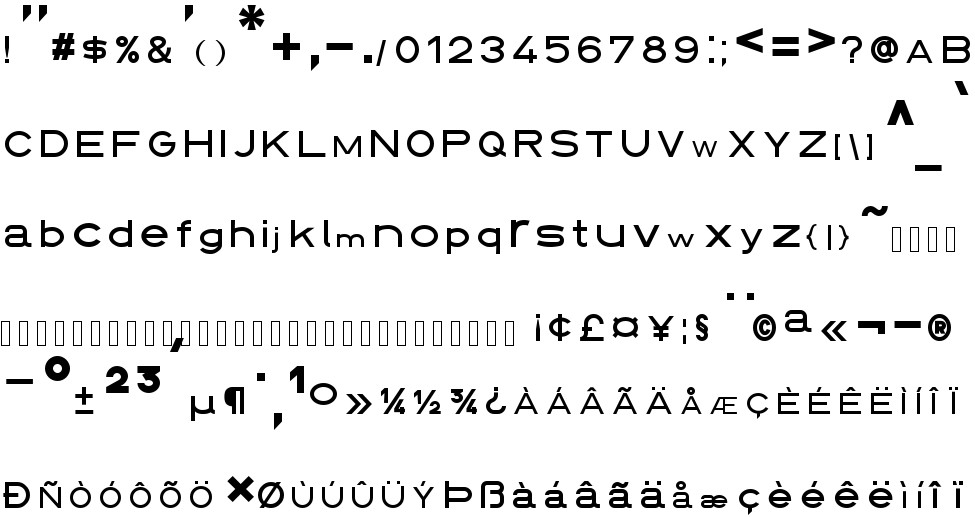 din typeface technical detail