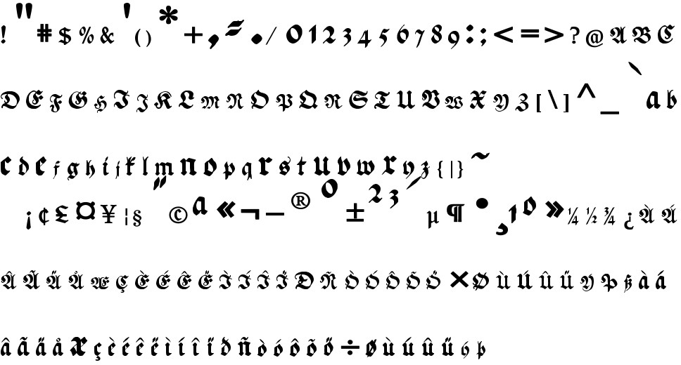 Ehmcke Federfraktur Free Font In Ttf Format For Free Download 61 90kb