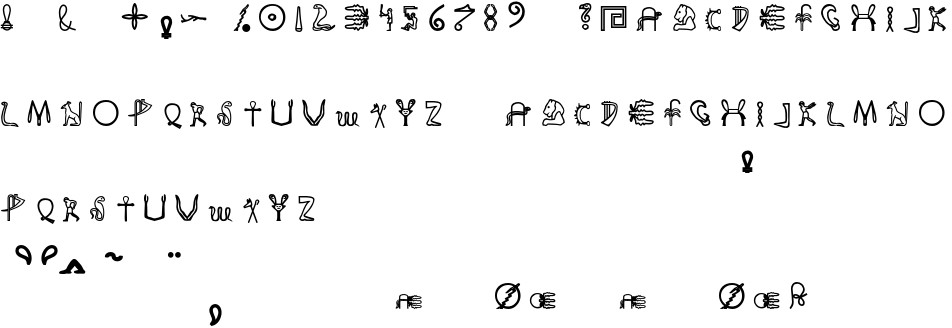 Fake Hieroglyphs Free Font In Ttf Format For Free Download 3214kb