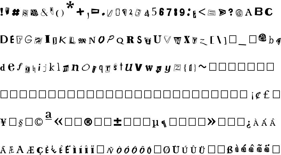 Ransom Note free Font in ttf format for free download 31.77KB