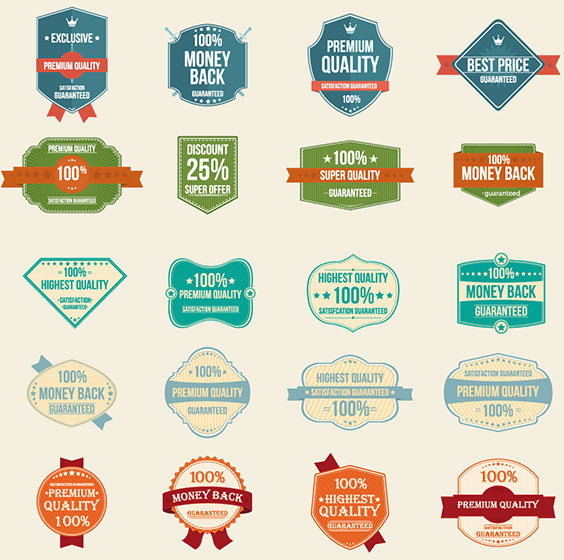 100 free vector vintage badges stickers stamps 