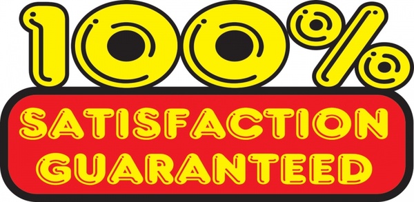 100 satisfation guaranteed sticker 