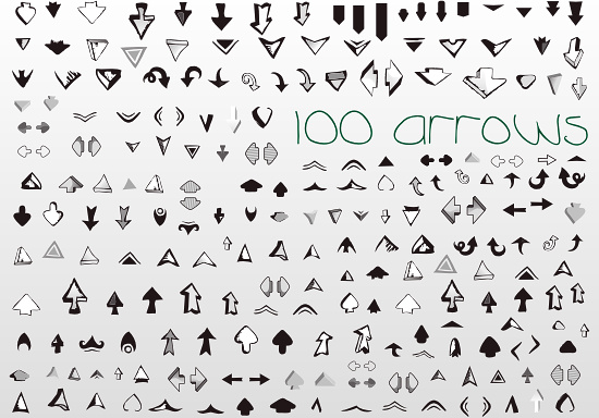 100 vector arrows