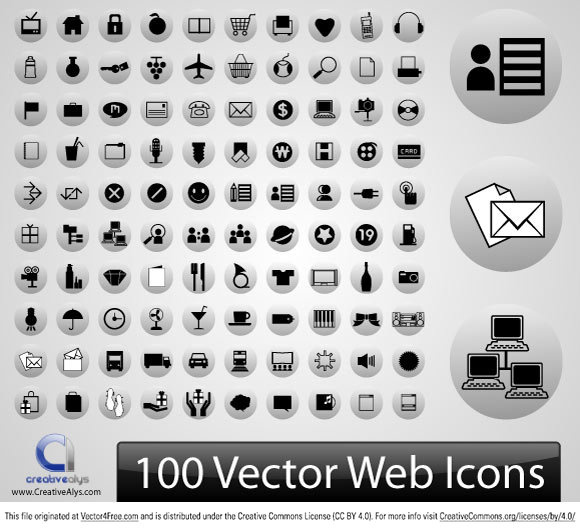 100 vector web icons