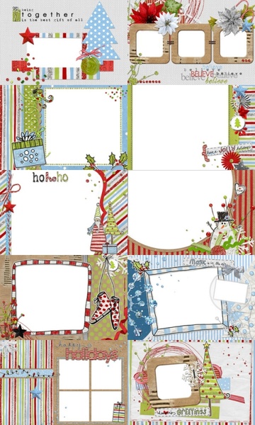 10 christmas theme collage style photo frame