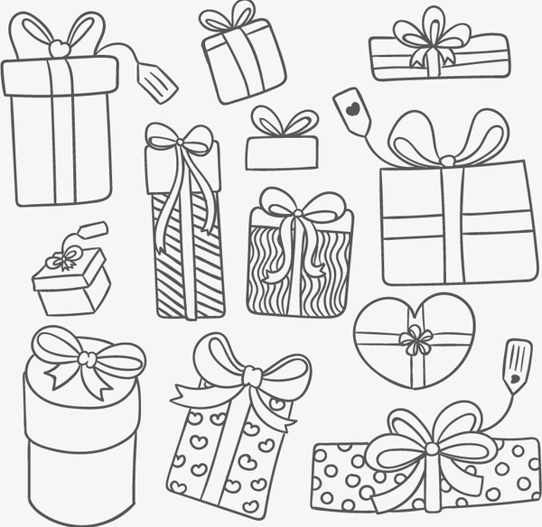 11 hand painted holiday gift vector