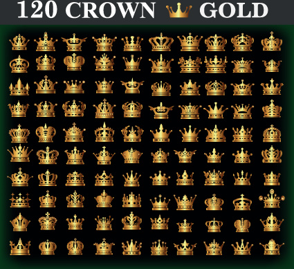 120 kind golden crown vector 