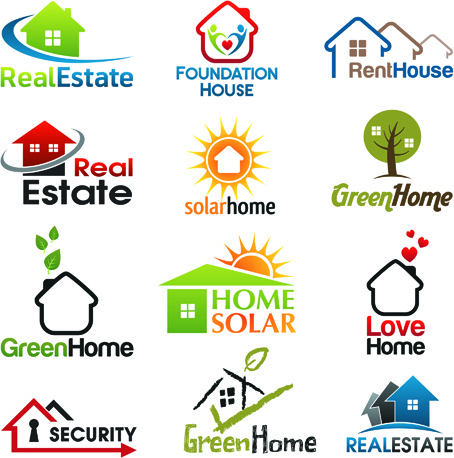 12 kind real estate logos free vector