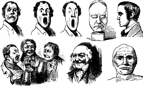14 Freaky Faces Free Vector Art