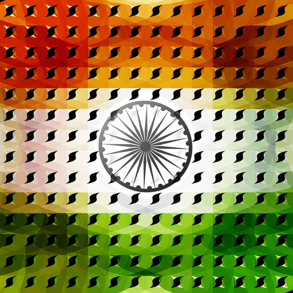 15th of august indian flag texture wave design with colorful vector ...
