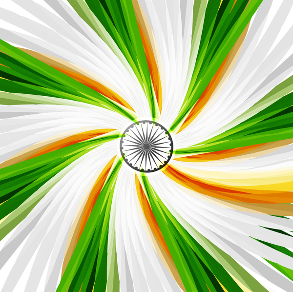 15th of august indian flag texture wave design with colorful vector