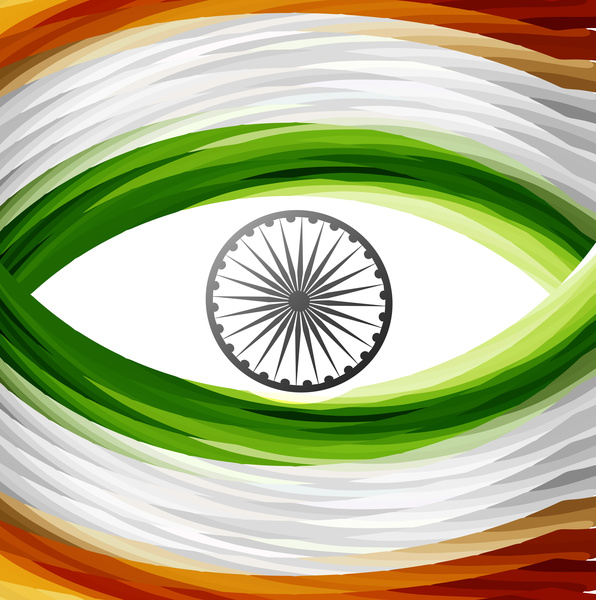 15th of august indian flag texture wave design with colorful vector