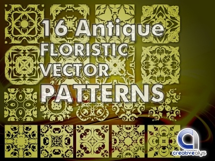 16 Antique Floristic Vector Patterns