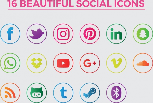16 new generation social icons