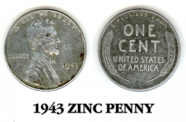 1943 zinc penny 