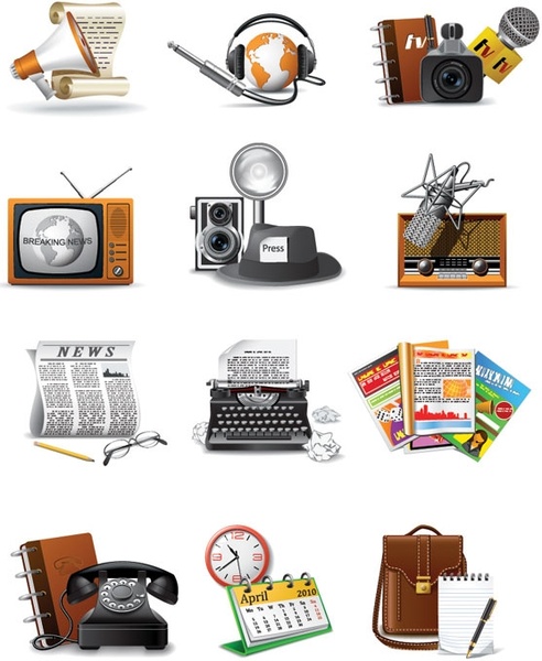 1960 reporters theme icon vector