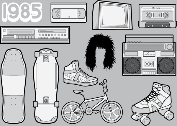 1985 â€“ A Free Vector Pack of 80s Icons
