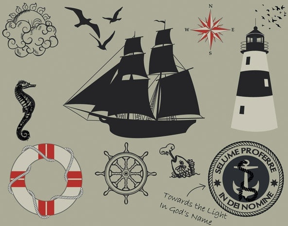 1 nautical theme graphics vector