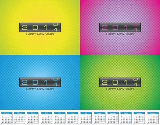 2011 calendar templates digits clock motion design
