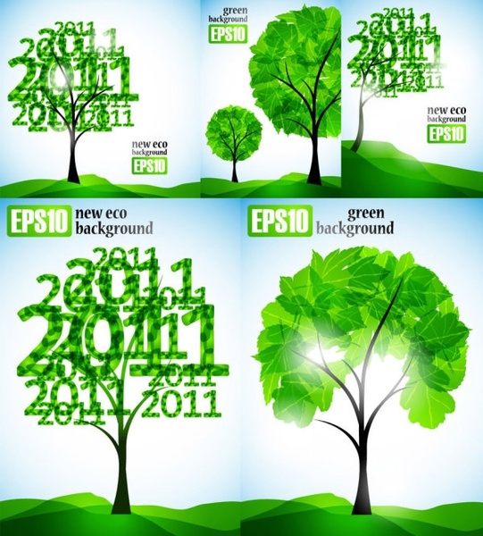 2011 fresh trees vector