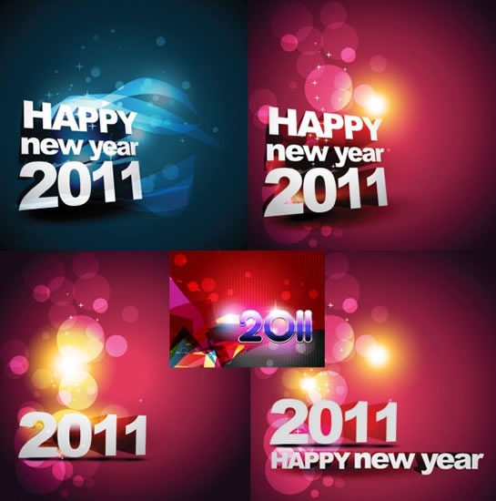 2011 happy new year background vector