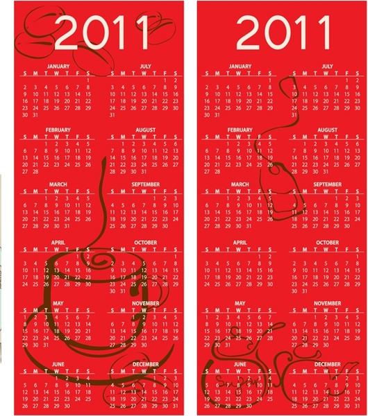 2011 vector calendar