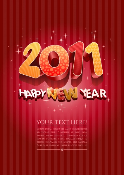 2011 new year banner sparkling 3d digits decor