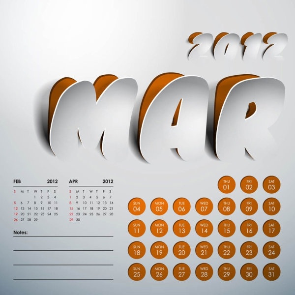 2012 art calendar 13 vector