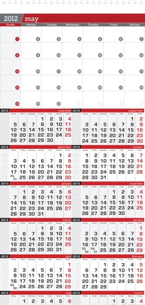 2012 calendar vector