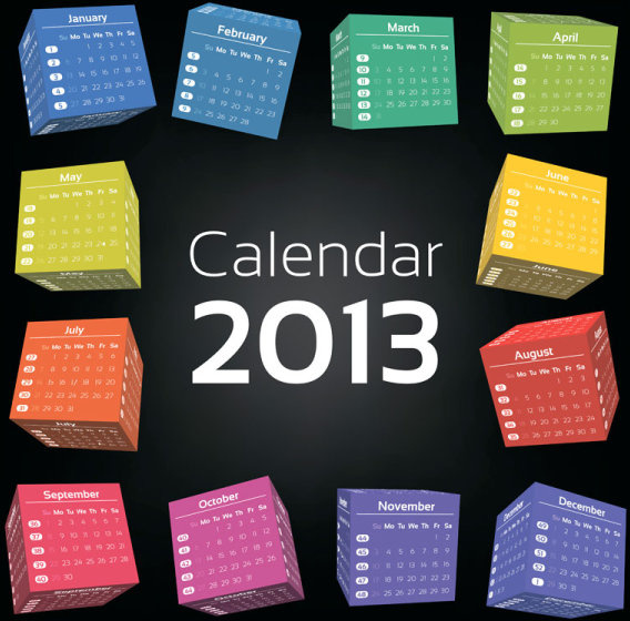 2013 creative calendar collection design vector Vectors graphic art