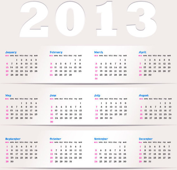 2013 creative calendar collection design vector