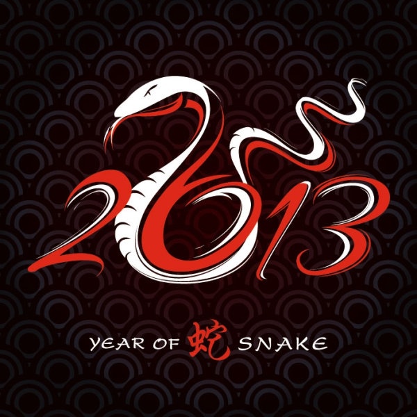 2013 year of the snake design 01 vector
