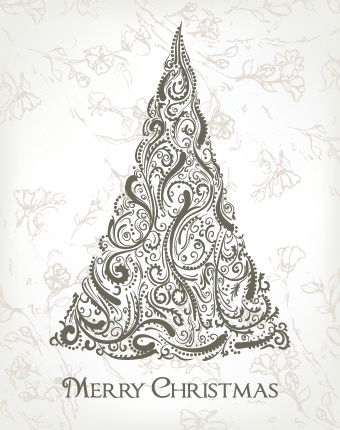 2014 abstract christmas tree design vector