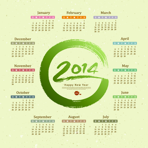 2014 calendar vector graphics