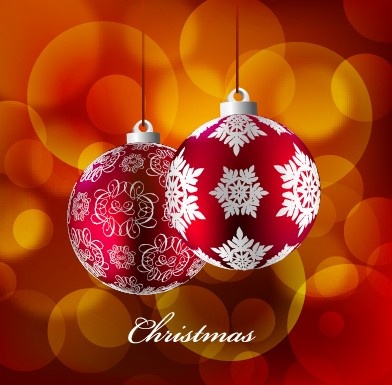 2014 christmas colored baubles design vector