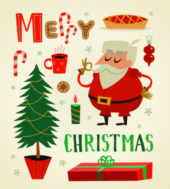 2014 christmas cute ornaments elements vector