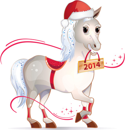 2014 christmas horse design elements vector 