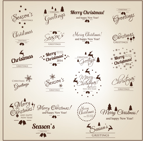 2014 christmas logos creative design vector