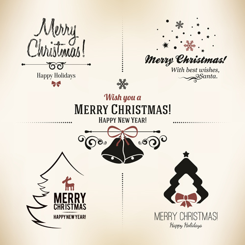 2014 christmas logos creative design vector
