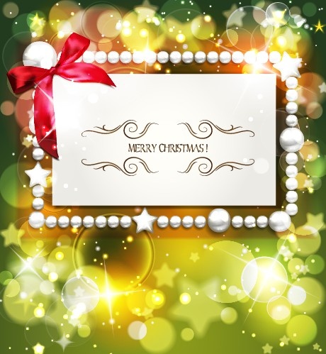 2014 christmas pearl card with halation background vector