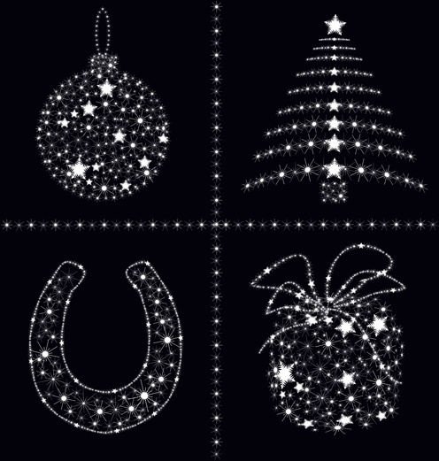 2014 christmas star ornaments elements vector