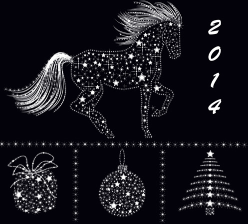 2014 christmas star ornaments elements vector