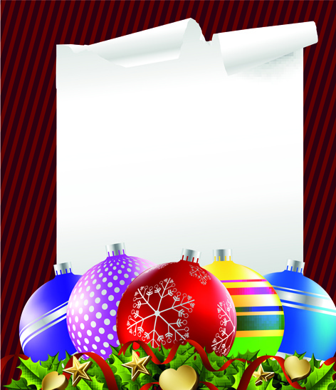 2014 colored christmas balls background vector