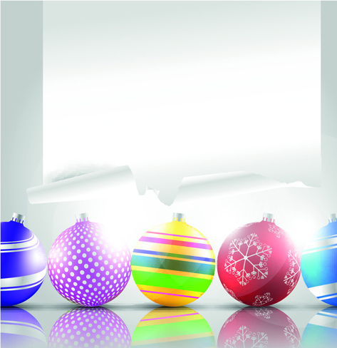 2014 colored christmas balls background vector